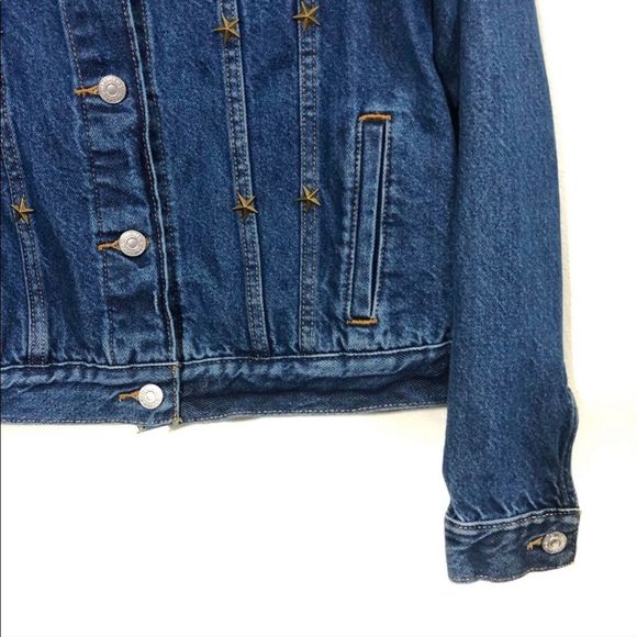 Levi's Original TruckerJean Denim Star Studded Jacket Button Front Classic - Picture 10 of 12